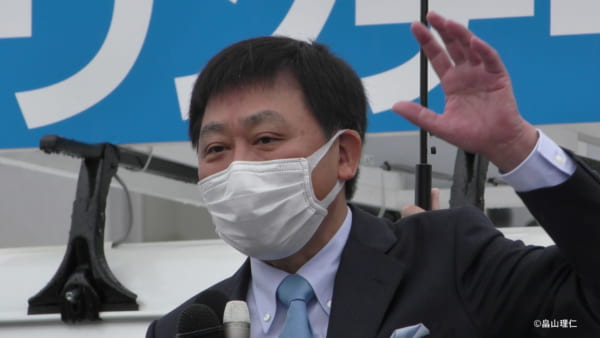 映画『はりぼて』にも登場している森雅志富山市長。(撮影/畠山理仁)