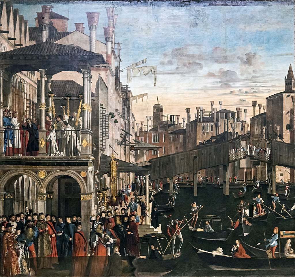 カルパッチョ（イタリア）〈グラード総主教による悪霊に憑りつかれた男の治癒〉1494年　イタリア、ヴェネツィア [アカデミア美術館]