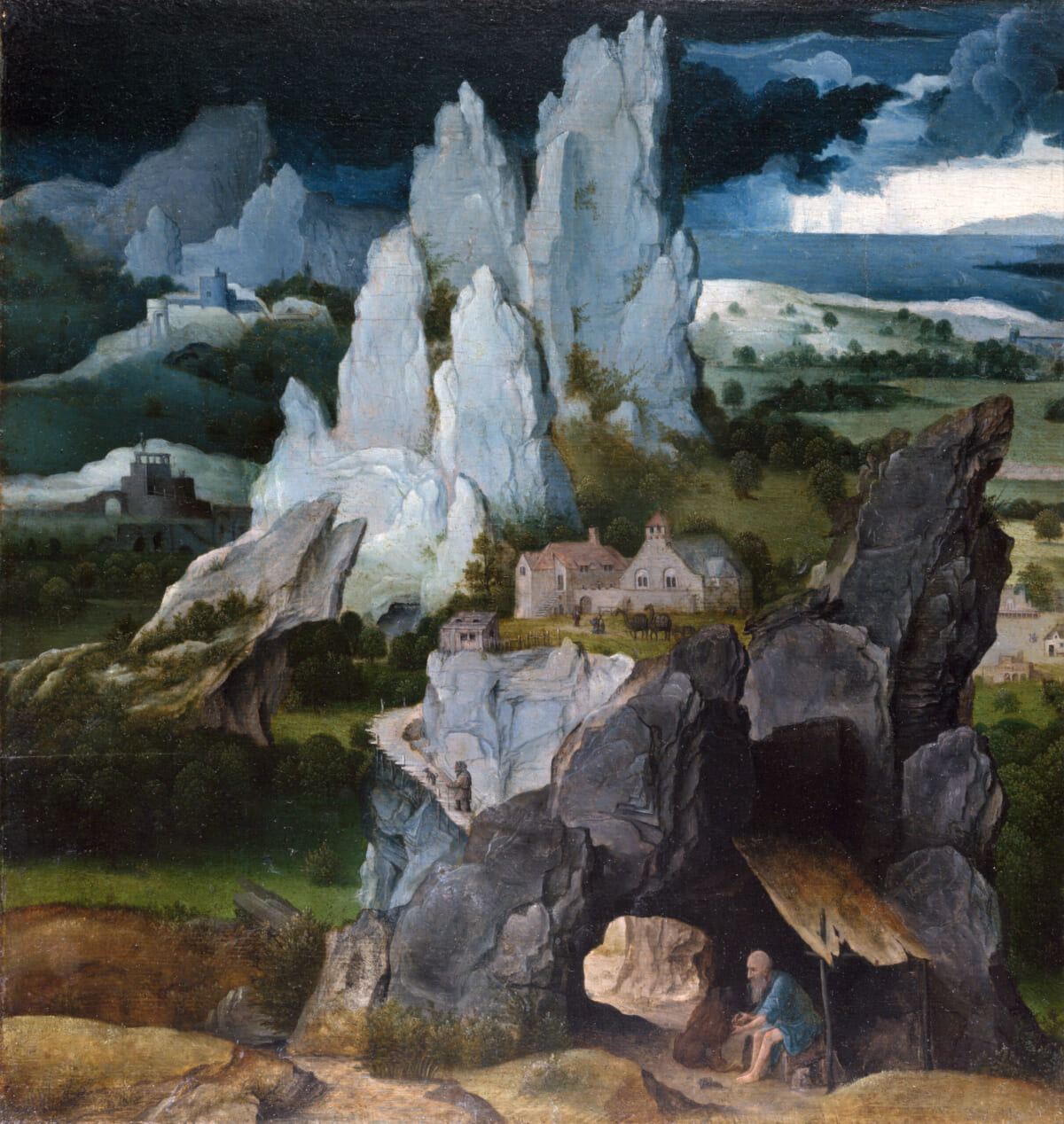 ヨアヒム・パティニール〈聖ヒエロニムスのいる風景〉1516年-1517年　イギリス、ロンドン［ナショナル・ギャラリー]