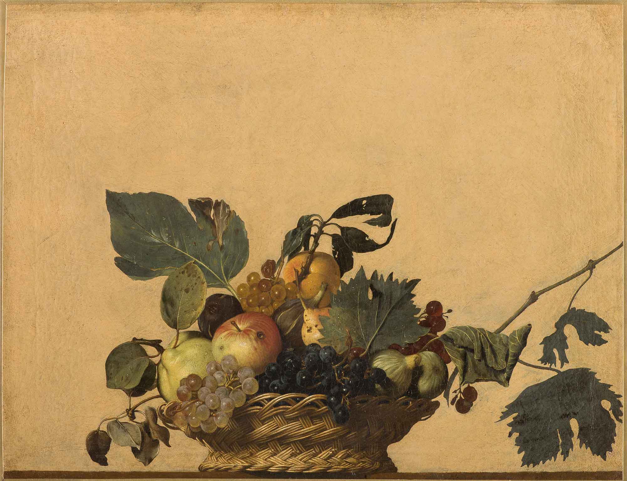 カラヴァッジョ＜果物籠＞1596年　イタリア、ミラノ［アンブロジアーナ絵画館］