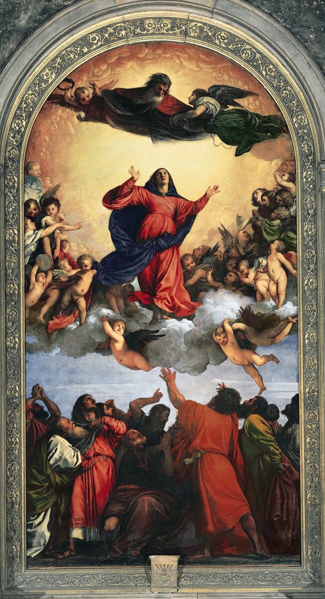 ティツィアーノ・ヴェチェッリオ〈聖母被昇天〉1516-1518年 イタリア、ヴェネツィア[サンタ・マリア・グロリオーザ・デイ・フラーリ教会]