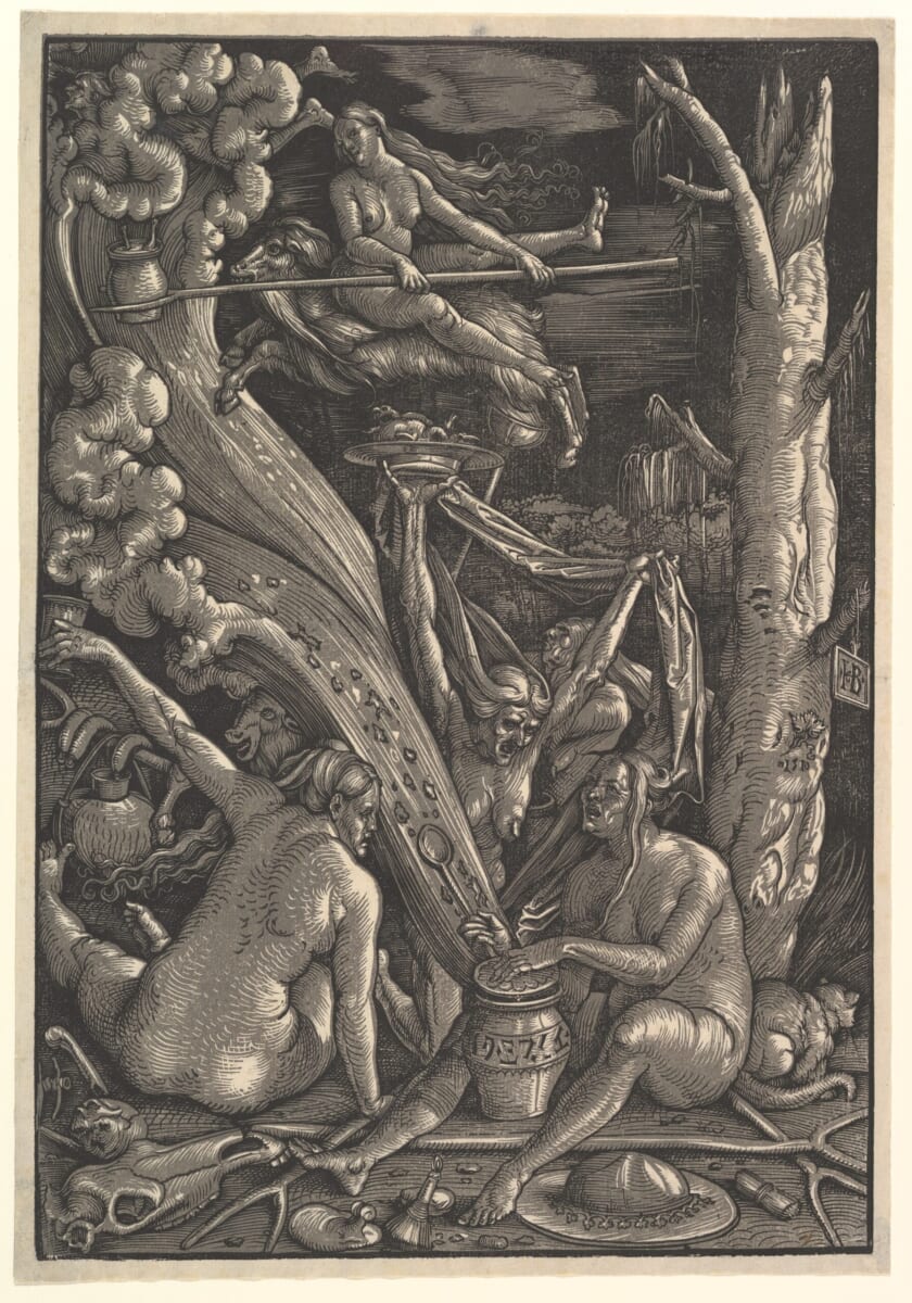ハンス・バルドゥング・グリーン〈魔女のサバト〉（版画）1510年 ドイツ、ベルリン［国立版画館］