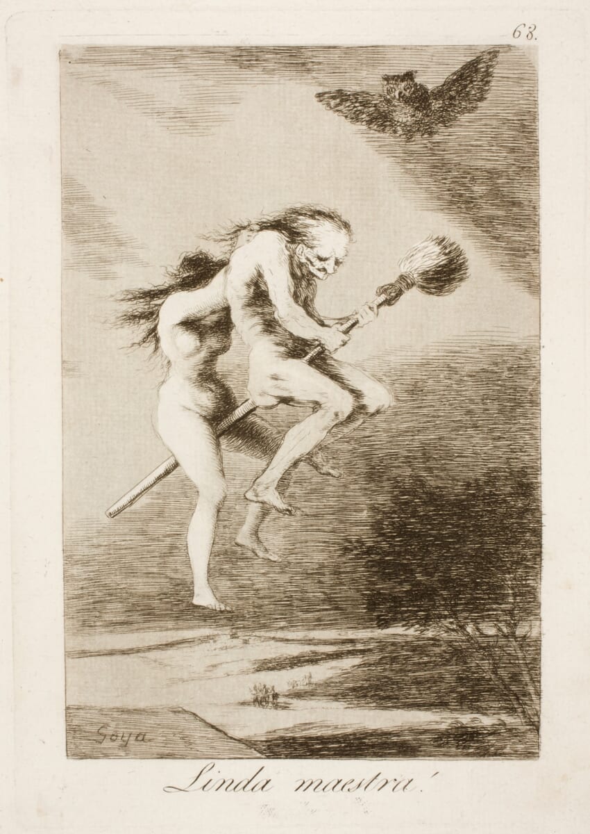 フランシスコ・デ・ゴヤ〈美貌の女教師〉（No.68）『ロス・カプリチョース』（1799年）より