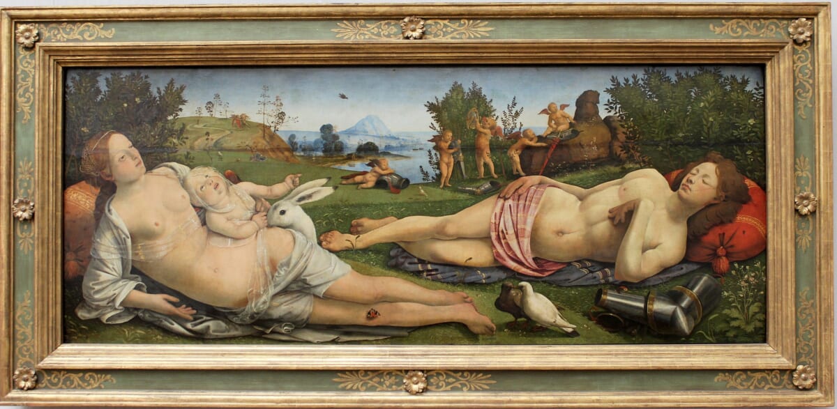 ピエロ・ディ・コジモ 〈ウェヌス、マルスとクピド〉1490年頃　ドイツ、ベルリン〔絵画館〕
