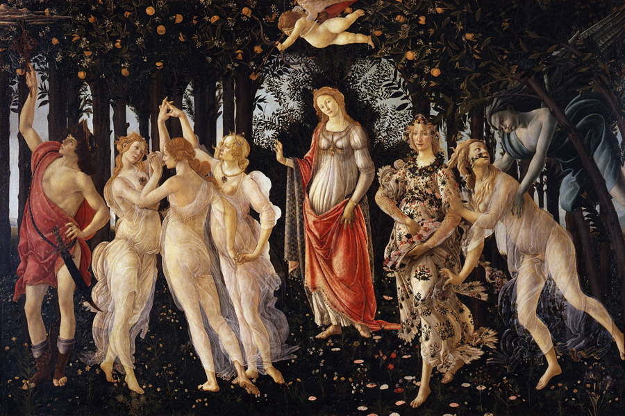 ボッティチェリ〈春〉1477-1478年頃　イタリア、フィレンツェ〔ウフィッツィ美術館〕