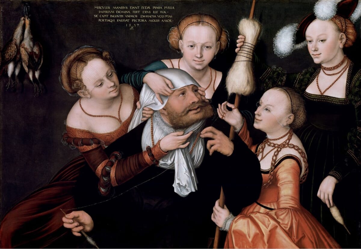 ルーカス・クラーナハ（父） 〈ヘラクレスとオンファレ〉1537年　ドイツ、ブラウンシュヴァイク〔アントン・ウルリッヒ侯爵博物館〕