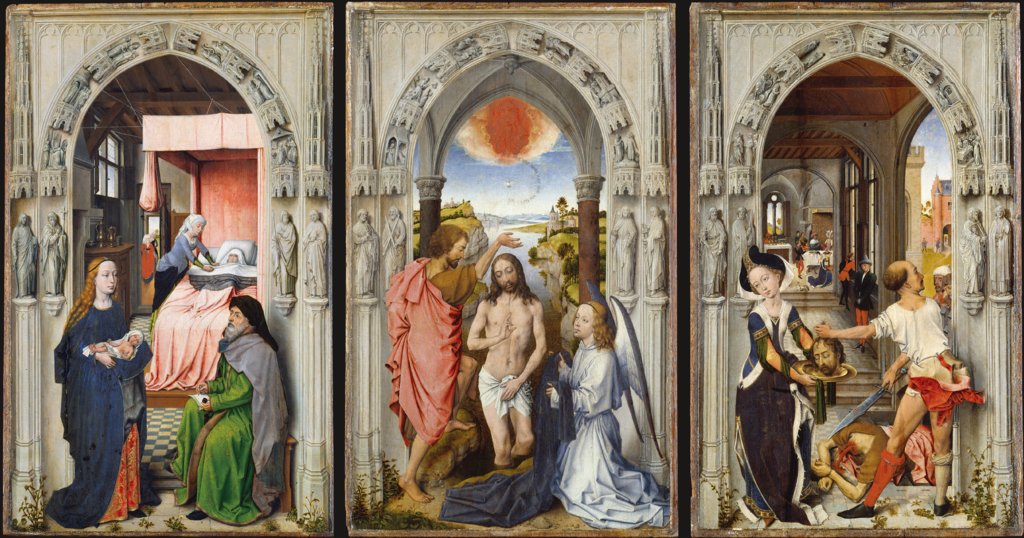 ロヒール・ファン・デル・ウェイデン 〈聖ヨハネ祭壇画〉全図 1450年頃　ドイツ、ベルリン〔絵画館〕