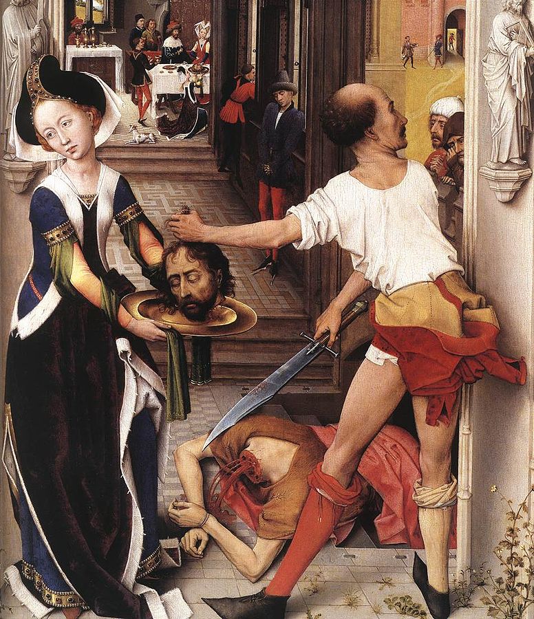 〈聖ヨハネ祭壇画〉の右翼〈洗礼者ヨハネの斬首〉