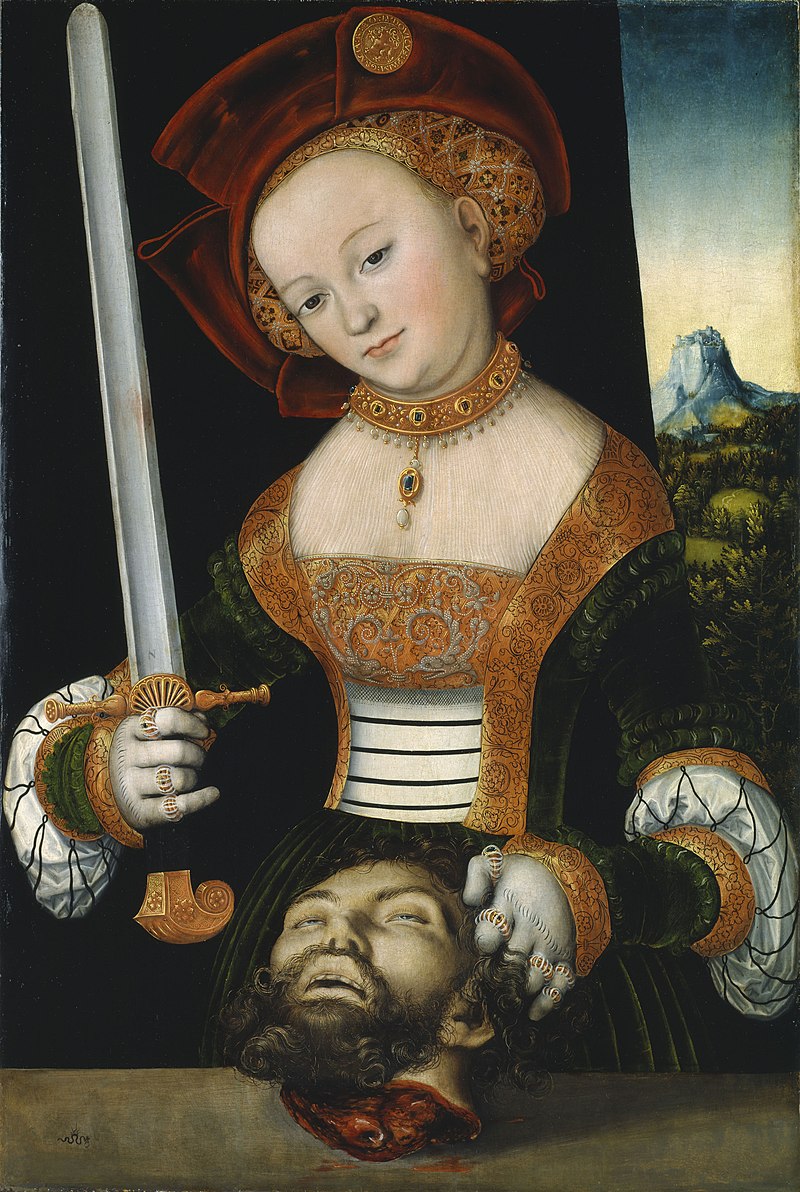 ルーカス・クラーナハ（父） 〈ホロフェルネスの首を持つユディト〉1526－30年頃　ドイツ、カッセル〔アルテマイスター絵画館〕