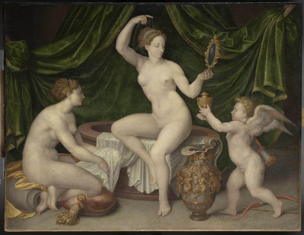 フォンテーヌブロー派 〈化粧をするヴィーナス〉1550年頃 フランス、パリ［ルーヴル美術館］