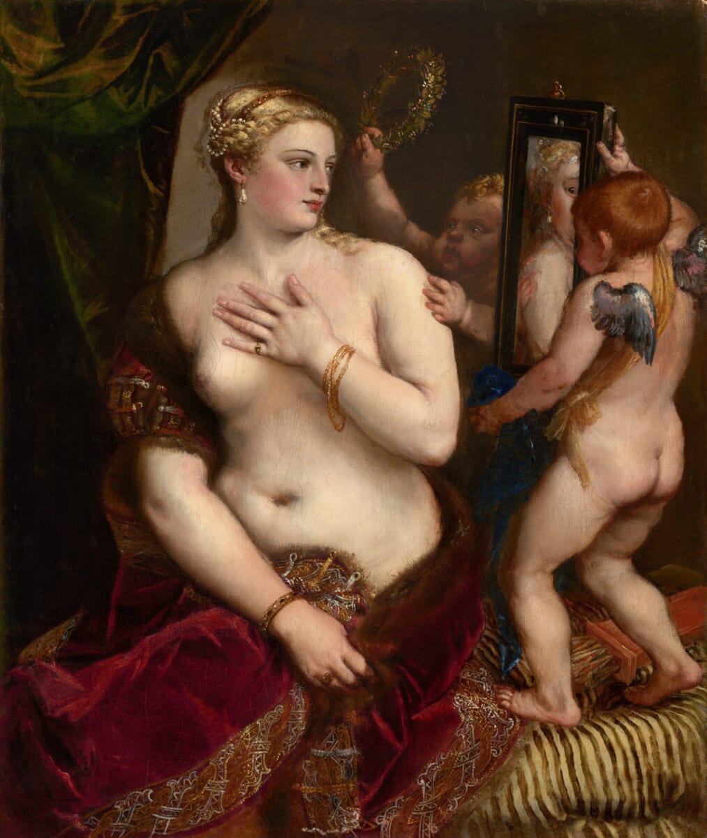 ティツィアーノ・ヴェチェッリオ 〈鏡を見るヴィーナス〉1555年頃 アメリカ、ワシントン［ナショナル・ギャラリー］