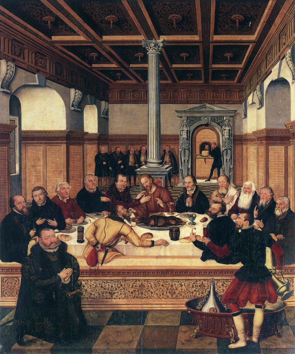 ルーカス・クラーナハ（子）〈最後の晩餐〉1565年 ドイツ、デッサウ［ザンクト＝ヨハンニス聖堂］