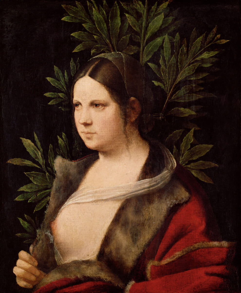 ジョルジョーネ 〈若い女性（ラウラ）の肖像〉1506年 オーストリア、ウィーン［美術史美術館］