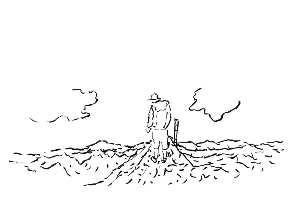 書籍『そうだ、山に行こう』より沢野さんのイラスト。(以下のイラストすべて同)