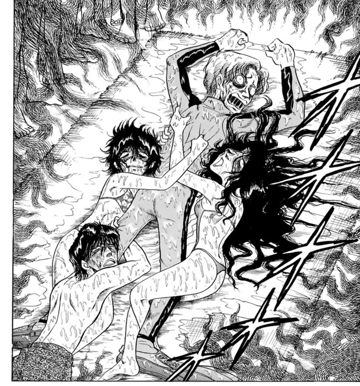 第100話は通常と異なり、読者からの投稿をまとめた構成　（「#100　百物語の巻」より）　©真倉翔・岡野剛/集英社