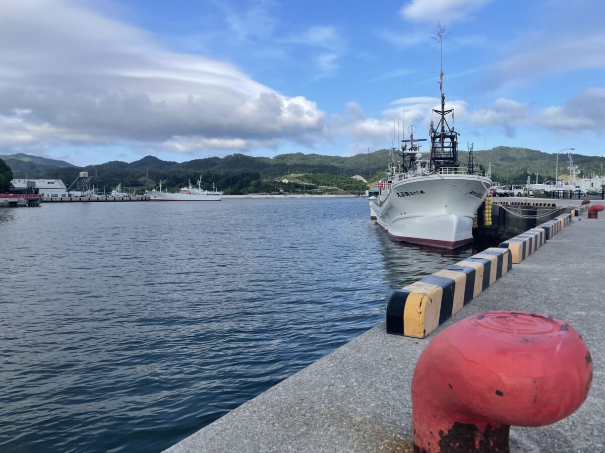 数日前の天気予報が嘘のような快晴だった旅行1日目の気仙沼。港をぶらりと散歩したあとで、居酒屋「ぴんぽん」へ。漁師さんが教えてくれた名店だ。