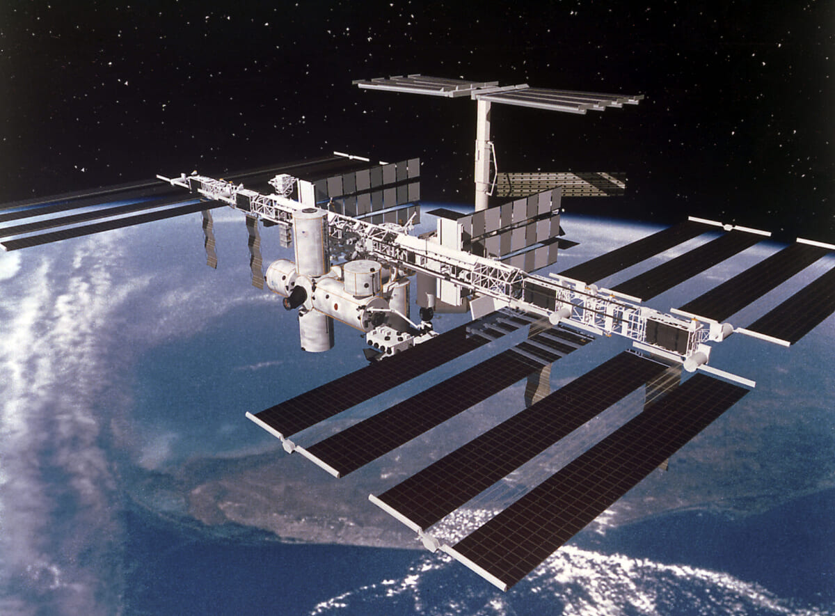 1998年に作成されたISS(国際宇宙ステーション)のイメージ図 画像提供/NASA