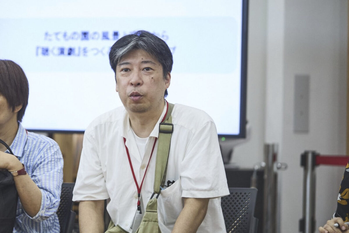 林建太さん「たてもの園の風景と空想から『聴く演劇』をつくるワークショップ」より　撮影：中島祐輔