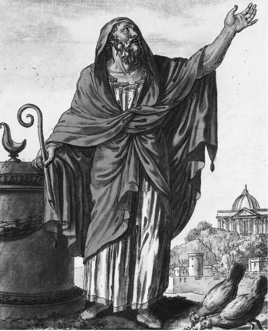 リトゥウスを持った鳥占い師。 『A HISTORY OF ASTROLOGY, DIVINATION AND PROPHECY』（DK、2025年）より引用
